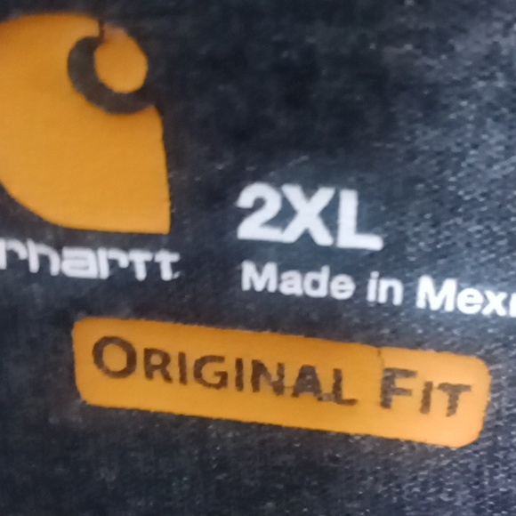 EUC CARHARTT Original Fit Gray Tee Shirt 2XL w/front pocket - Picture 3 of 4